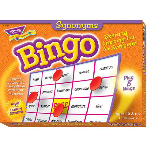 BINGO SYNONYMS AGES 10 & UP