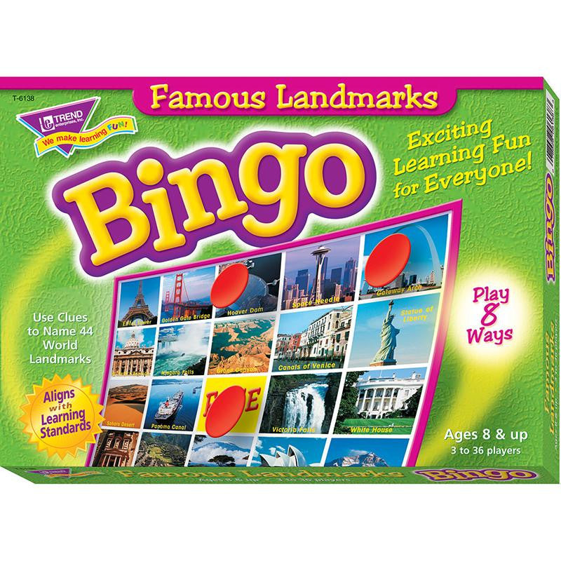 BINGO FAMOUS LANDMARKS AGES 8 & UP