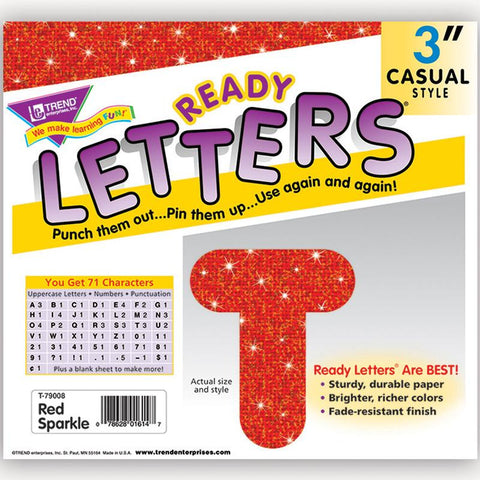 READY LETTERS 3 CASUAL RED SPARKLE