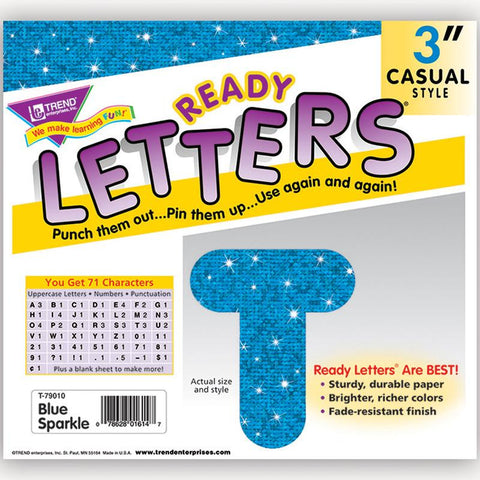 READY LETTERS 3 INCH CASUAL BLUE