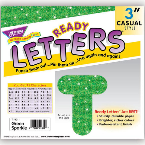 READY LETTERS 3 INCH CASUAL GREEN