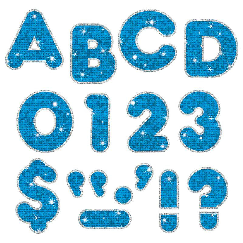 BLUE SPARKLE PLUS 4IN READY LETTERS