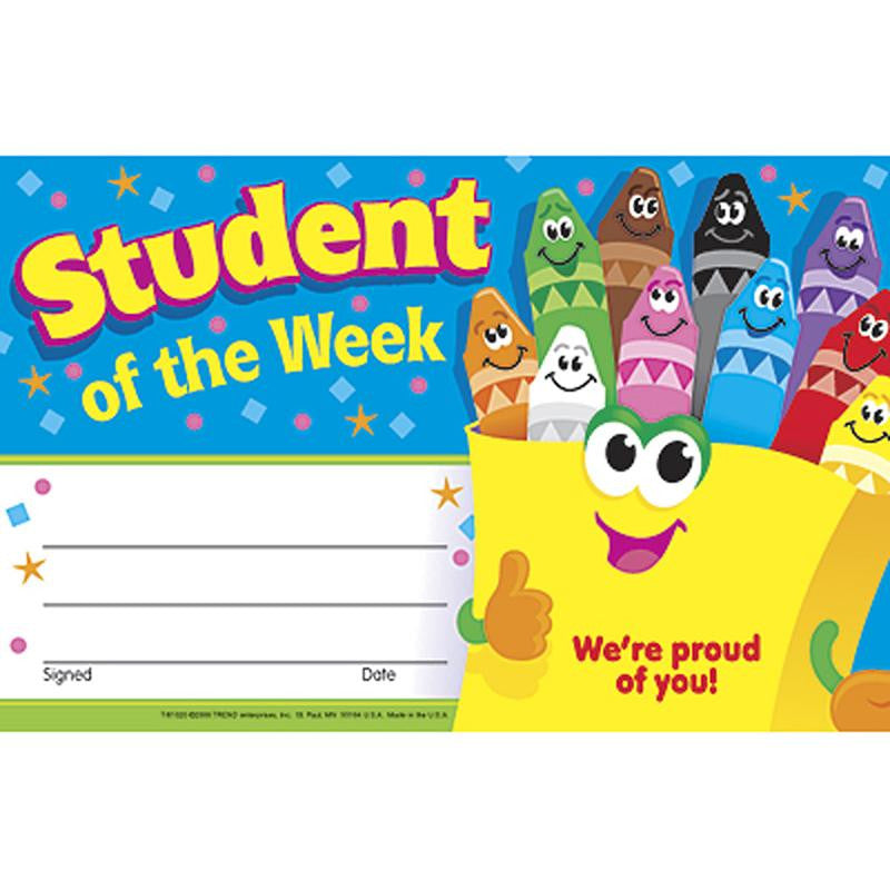 AWARDS STUDENT OF THE WEEK CRAYONS