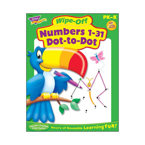 NUMBERS 1-31 DOT TO DOT WIPE OFF