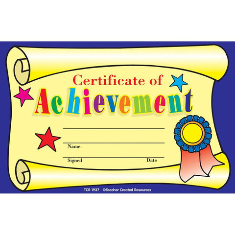 CERTIFICATE OF ACHIEVEMENT 25PK