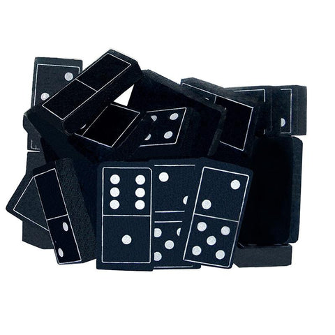 FOAM DOMINOES BLACK 28CT