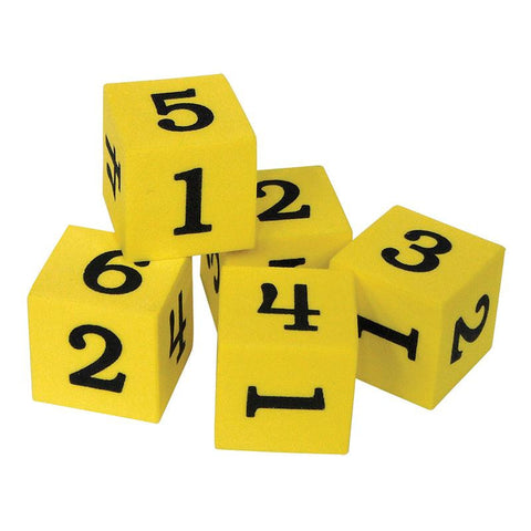 FOAM NUMBERED DICE NUMERALS 1-6