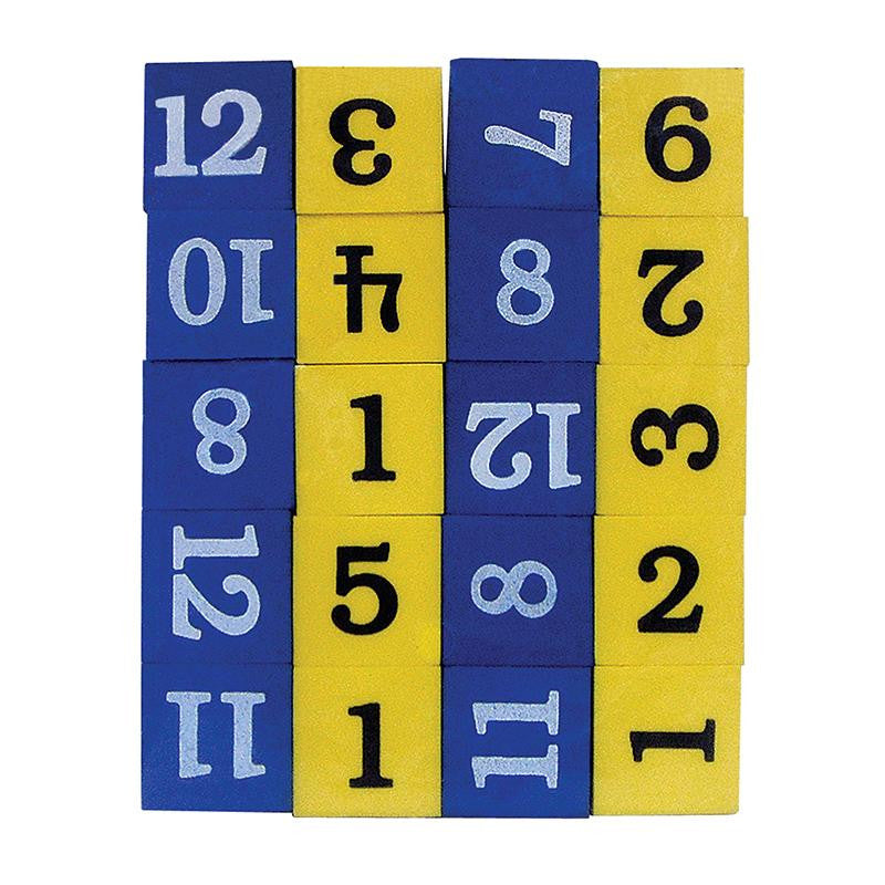 FOAM NUMBERED DICE NUMERALS 1-12