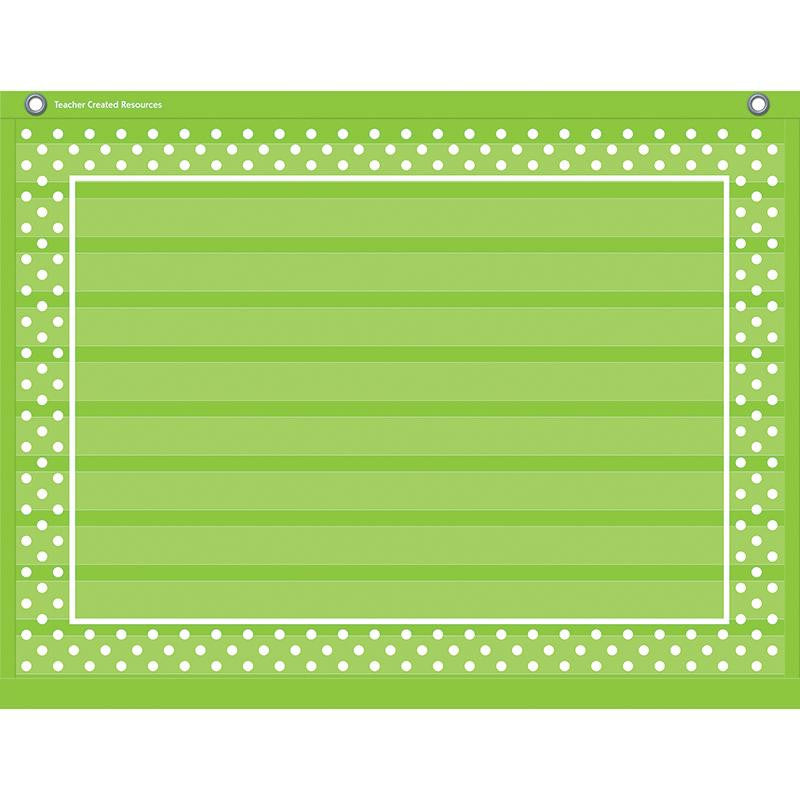 LIME POLKA DOTS 10 POCKET 17X22