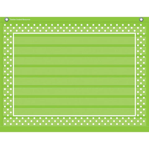 LIME POLKA DOTS 10 POCKET 17X22