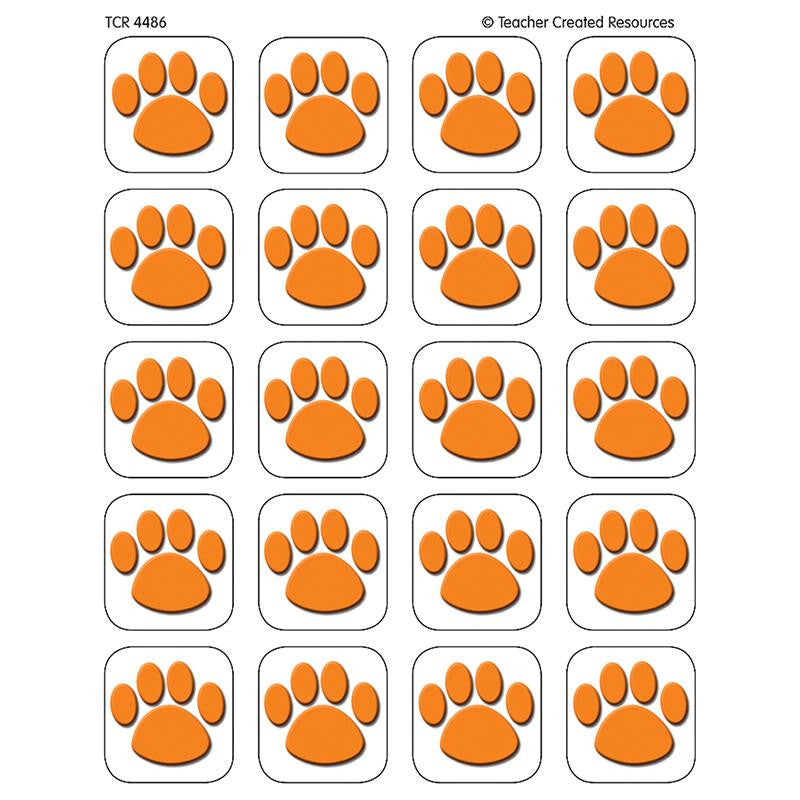 ORANGE PAW PRINT STICKERS