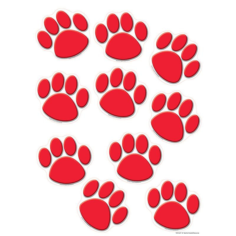 RED PAW PRINTS ACCENTS