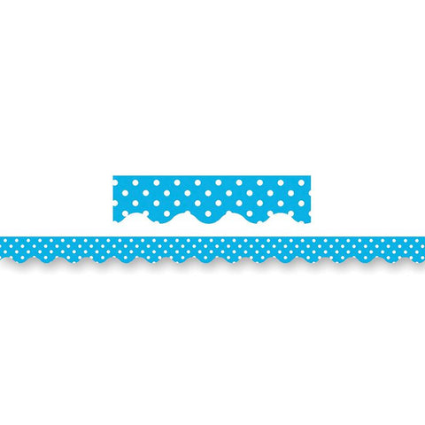 AQUA MINI POLKA DOTS BORDER TRIM