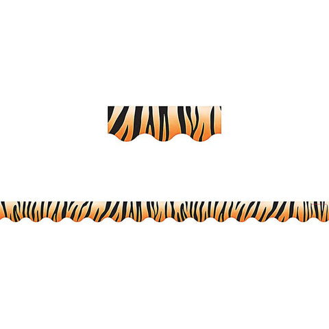 TIGER PRINT SCALLOPED BORDER TRIM