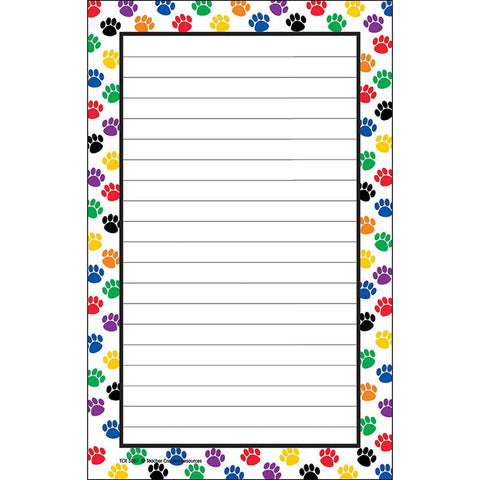 COLORFUL PAW PRINTS NOTEPAD