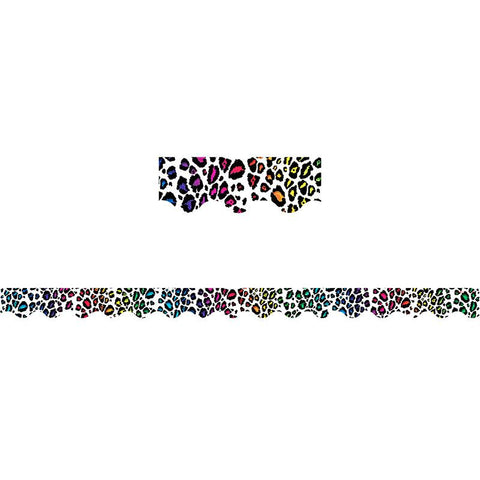 LEOPARD RAINBOW PRINT SCALLOPED