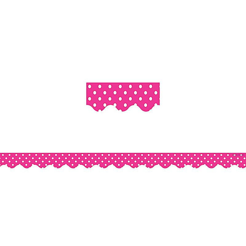 HOT PINK POLKA DOTS SCALLOPED