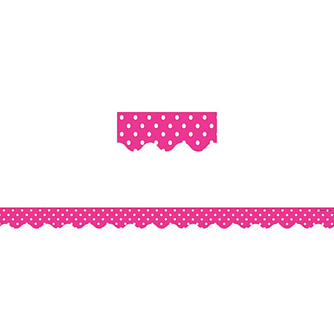 HOT PINK POLKA DOTS SCALLOPED