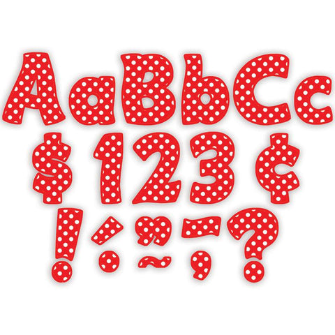 RED POLKA DOTS FUNTASTIC FONT 4IN