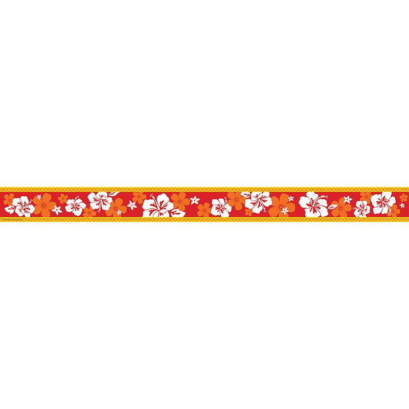 RED HIBISCUS STRAIGHT BORDER TRIM