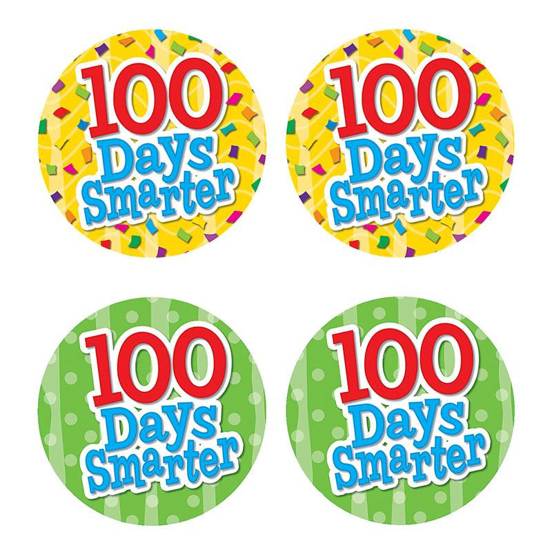 100 DAYS SMARTER WEAR EM BADGES