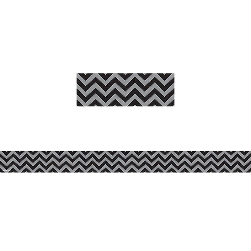 BLACK CHEVRON STRAIGHT BORDER TRIM