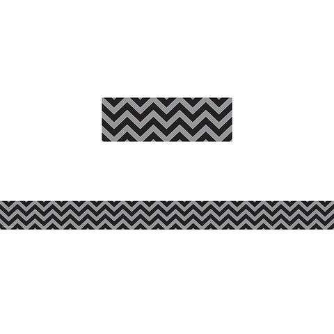 BLACK CHEVRON STRAIGHT BORDER TRIM