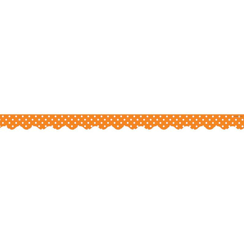 ORANGE MINI POLKA DOTS SCALLOPED