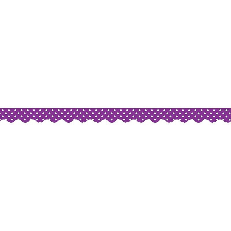 PURPLE MINI POLKA DOTS SCALLOPED