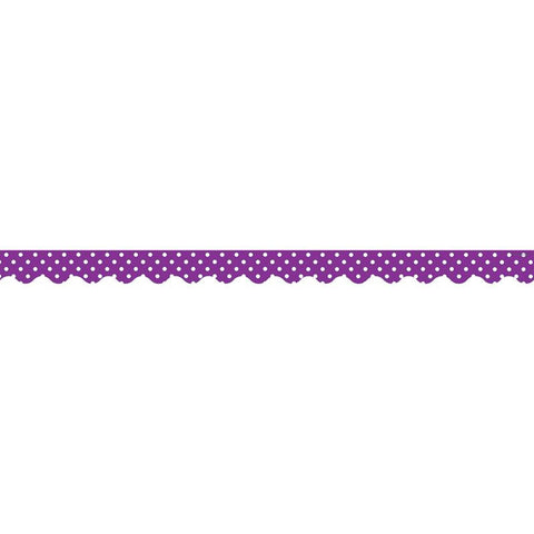 PURPLE MINI POLKA DOTS SCALLOPED