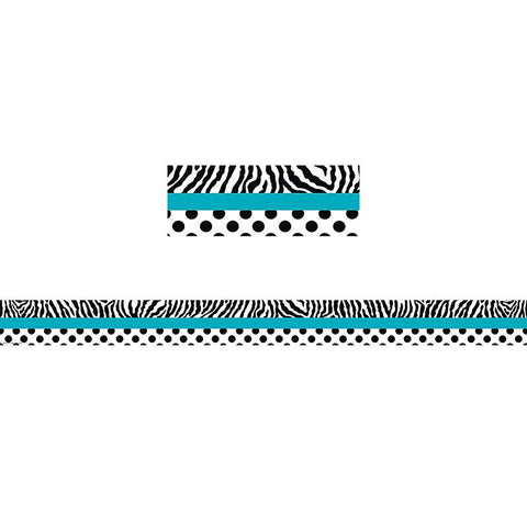 ZEBRA AND DOTS STRAIGHT BORDER TRIM