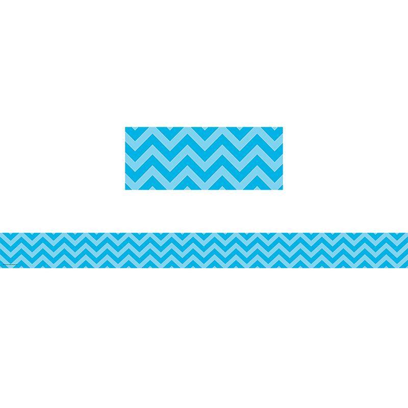 AQUA CHEVRON STRAIGHT BORDER TRIM