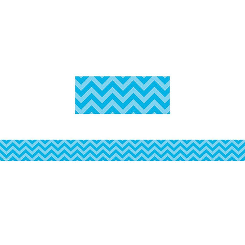 AQUA CHEVRON STRAIGHT BORDER TRIM