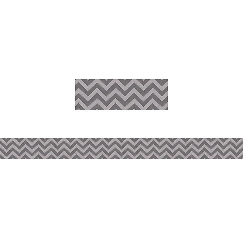 GRAY CHEVRON STRAIGHT BORDER TRIM