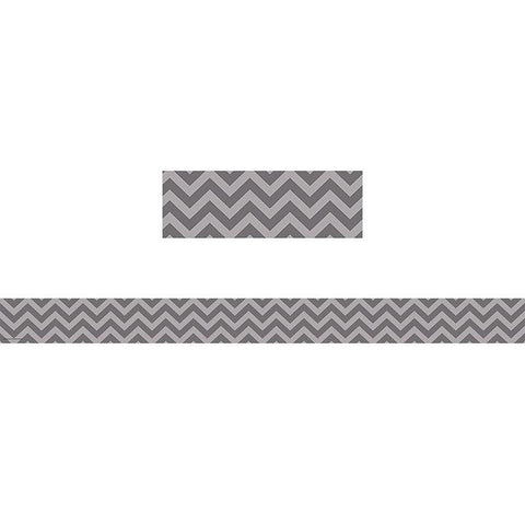 GRAY CHEVRON STRAIGHT BORDER TRIM