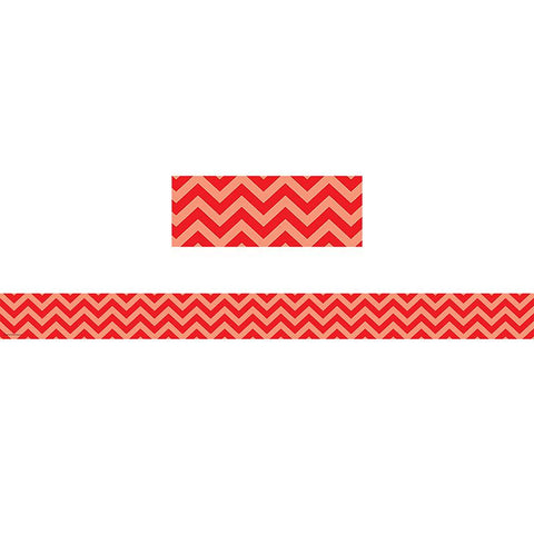 RED CHEVRON STRAIGHT BORDER TRIM