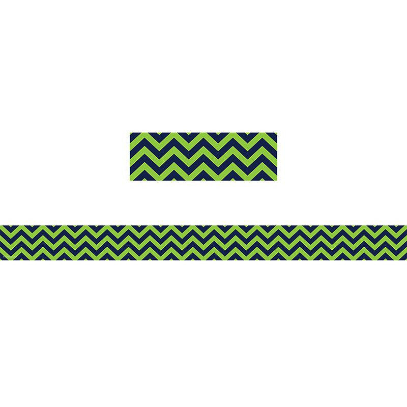 NAVY & LIME CHEVRON STRAIGHT BORDER