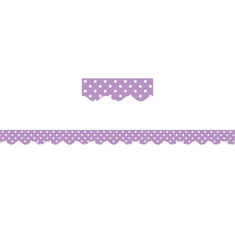 ORCHID POLKA DOTS SCALLOPED BORDER