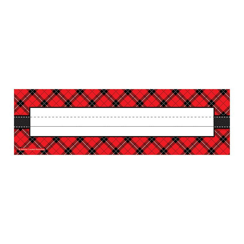 RED PLAID FLAT NAME PLATES