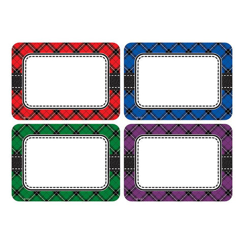 PLAID NAME TAGS LABELS MULTI PACK