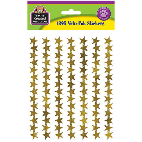 GOLD FOIL STAR STICKERS VALU PAK