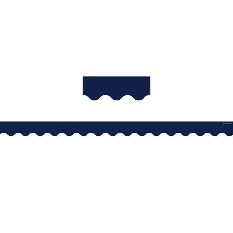 NAVY SCALLOPED BORDER TRIM