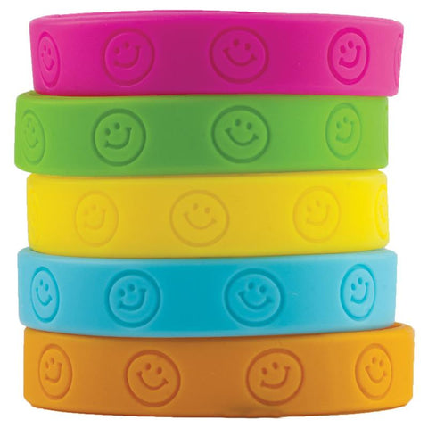 HAPPY FACES WRISTBANDS 10-PK