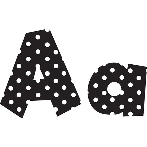 4IN FUN FONT LETTERS BLACK POLKA