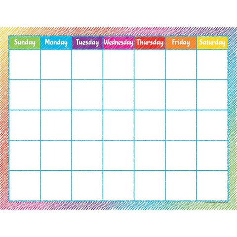 COLORFUL SCRIBBLE CALENDAR CHART