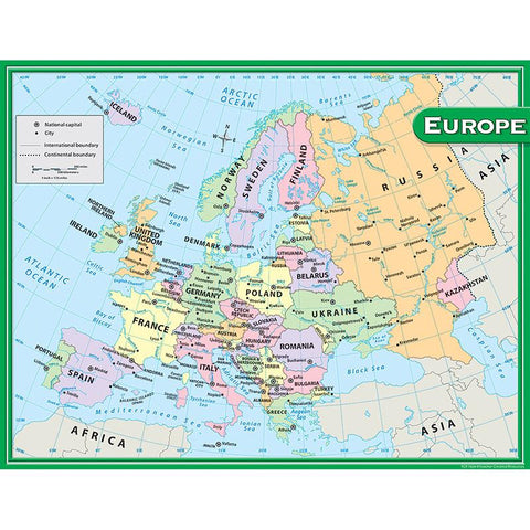 EUROPE MAP CHART 17X22