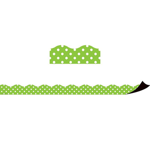 MAGNETIC BORDERS LIME POLKA DOTS