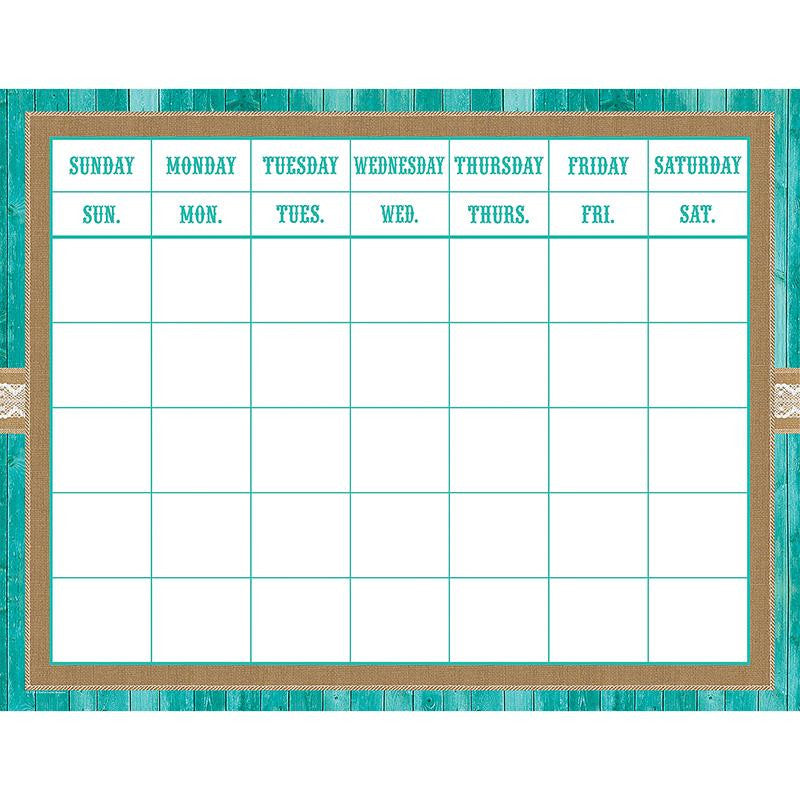 SHABBY CHIC CALENDAR GRID