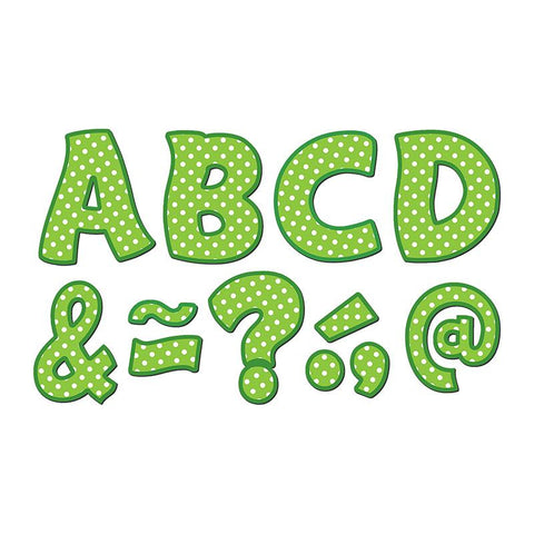 LIME POLKA DOTS FUNTASTIC FONT 3IN