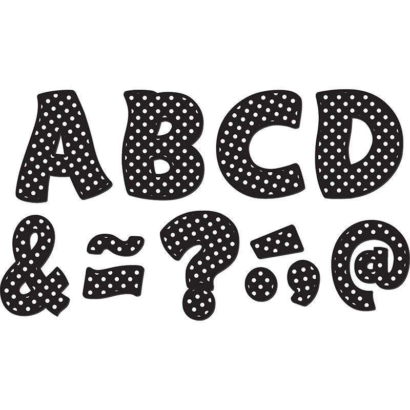 BLACK POLKA DOTS FUNTASTIC FONT 3IN